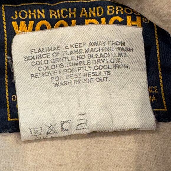 Woolrich Shirt Mens Size XL Beige Chamois Flannel Button Up Long Sleeve *FLAW* - Picture 5 of 10